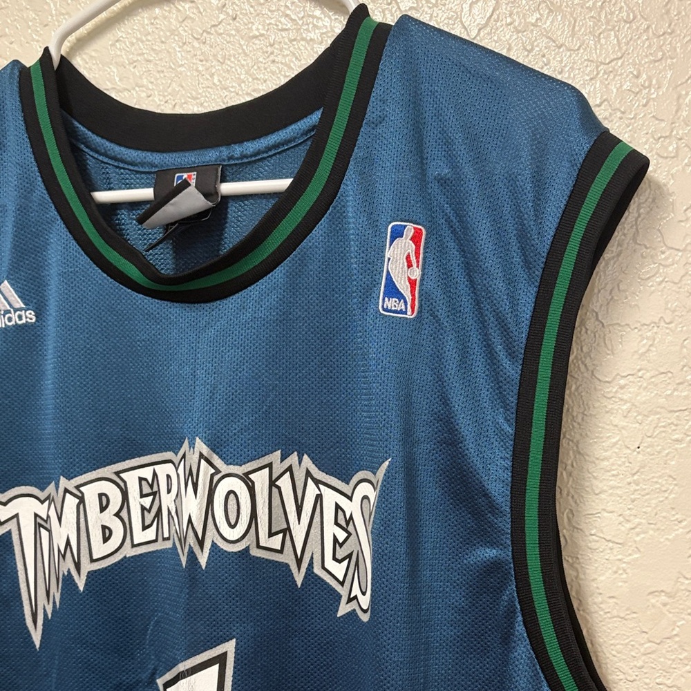 Adidas Timberwolves Teal Jersey with Number 1 - Picture 11 of 16
